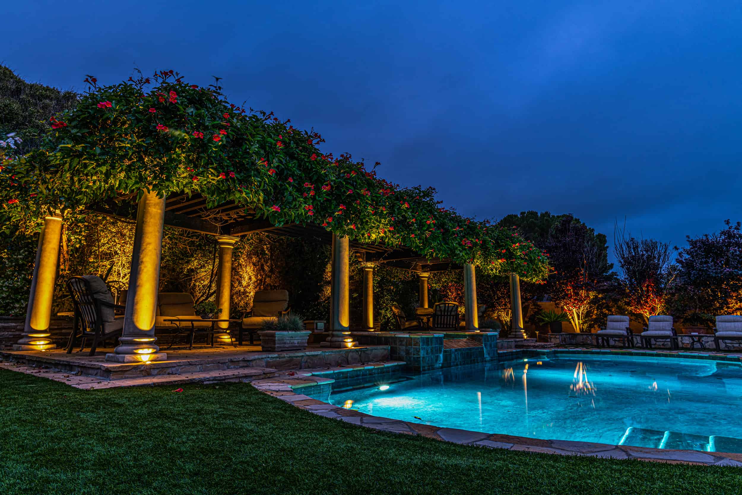 Poolside Pergola Lighting